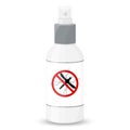 Mosquito free spray, isolated on white background. Insects repellent vector bottle. Flat style. Insect control concept Royalty Free Stock Photo