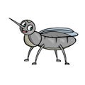 Mosquito Friendly Cute insect cartoon Vector illustration Royalty Free Stock Photo