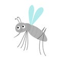 Mosquito gnat icon. Cute cartoon kawaii funny character. Insect bug collection. Baby illustration. Flat design. White background. Royalty Free Stock Photo