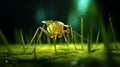 Mosquito On Green Grass: A Junglecore Rendering In Cinema4d