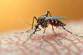 Mosquito on human skin, a close up capturing a common annoyance