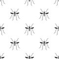 Mosquito icon in black style isolated on white background. Insects pattern stock vector illustration. Royalty Free Stock Photo