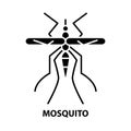 mosquito icon, black vector sign with editable strokes, concept illustration Royalty Free Stock Photo