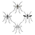 Mosquito icon in cartoon,black style isolated on white background. Insects symbol stock vector illustration. Royalty Free Stock Photo