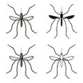 Mosquito icon in cartoon style isolated on white background. Insects symbol stock vector illustration. Royalty Free Stock Photo