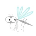 Mosquito icon. Cute cartoon kawaii funny character. Insect collection. Baby illustration. White background. Isolated. Flat design Royalty Free Stock Photo