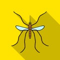 Mosquito icon in flat style isolated on white background. Insects symbol stock vector illustration. Royalty Free Stock Photo