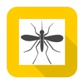 Mosquito icon with long shadow