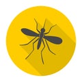 Mosquito icon with long shadow