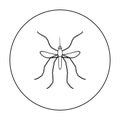 Mosquito icon in outline style isolated on white background. Insects symbol stock vector illustration. Royalty Free Stock Photo