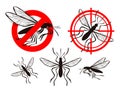 Mosquito icon set. pest control vector illustration