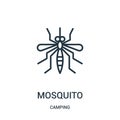 mosquito icon vector from camping collection. Thin line mosquito outline icon vector illustration. Linear symbol