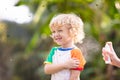 Mosquito on kids skin. Insect bite repellent Royalty Free Stock Photo