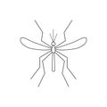 Mosquito line icon vector illustration isolated on white background. Royalty Free Stock Photo