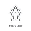 Mosquito linear icon. Modern outline Mosquito logo concept on wh Royalty Free Stock Photo