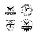 Mosquito logo. Pest dengue control. Bug icon. Insecticide virus malaria. Insect contamination. Insecticide repellent