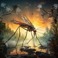 Ai Generated illustration Wildlife Concept of Mosquito