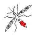 Mosquito made in vector, doodle illustration