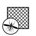 Mosquito net sign with frame for pvc window icon Royalty Free Stock Photo