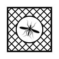 Mosquito net sign with frame for pvc window icon Royalty Free Stock Photo