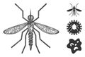 Mosquito Polygonal Web Vector Mesh Illustration