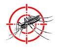 Mosquito in red crosshairs. Insecticide. Stop mosquito Royalty Free Stock Photo