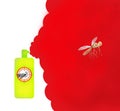 Mosquito repellent banner concept. Insect repellent aerosol.