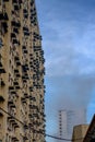 Mosquito repellent fumigation on housing building high-rise bloc