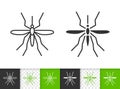 Mosquito simple bug black line insect vector icon Royalty Free Stock Photo