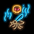 Mosquito Skull neon glow icon illustration