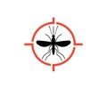 Mosquito target, control insect, prevent epidemic, signaling stop sign vector design and illustration.
