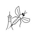Mosquito Vaccination Illustration of Vector-Borne Disease. Royalty Free Stock Photo
