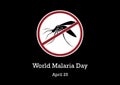 World Malaria Day vector Royalty Free Stock Photo