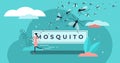 Mosquito vector illustration. Tiny insects bite prevention persons concept.