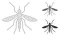 Mosquito Vector Mesh 2D Model and Triangle Mosaic Icon