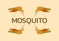 Mosquito Vintage Logo Vector Illustration,Origin diseases