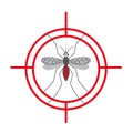 Mosquito warning protection sign. Anti mosquitoes, insect control symbol.illustration