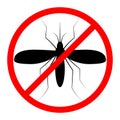 Mosquito warning sign. Vector anti mosquitoes icon