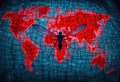 Mosquito and World Map Illustration Royalty Free Stock Photo