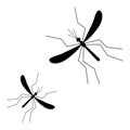 Mosquitoes icon black silhouette vector illustration isolated