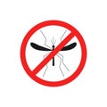 Mosquitoes stop sign vector illustration isolated on white.
