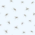 Mosquitos Seamless Pattern. Insect. Royalty Free Stock Photo