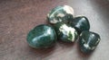 Moss agates, Polished healing tumbled stones.