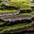 Of the moss and bark are captured in sharp focus showcasing the natural Royalty Free Stock Photo