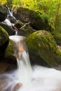 Moss covered rocks at Gertelsbacher Waterfalls Royalty Free Stock Photo