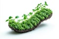 Moss covered shoe-shaped planter with greenery growth Royalty Free Stock Photo
