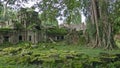 Mossy ruins of Angkor Wat temples in Cambodia