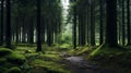 Enchanting Green Forest With Moody Color Schemes