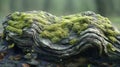 Moss Covered Wooden Log In Forest Setting Royalty Free Stock Photo