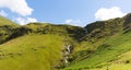 Moss Force waterfall Lake District National Park Cumbria uk on a beautiful blue sky summer day